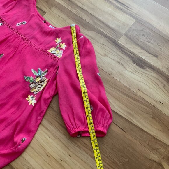 Figueroa and Flower Top Petite Medium 1/2 Sleeve Pink Floral Removable Cami NWT - Picture 4 of 12